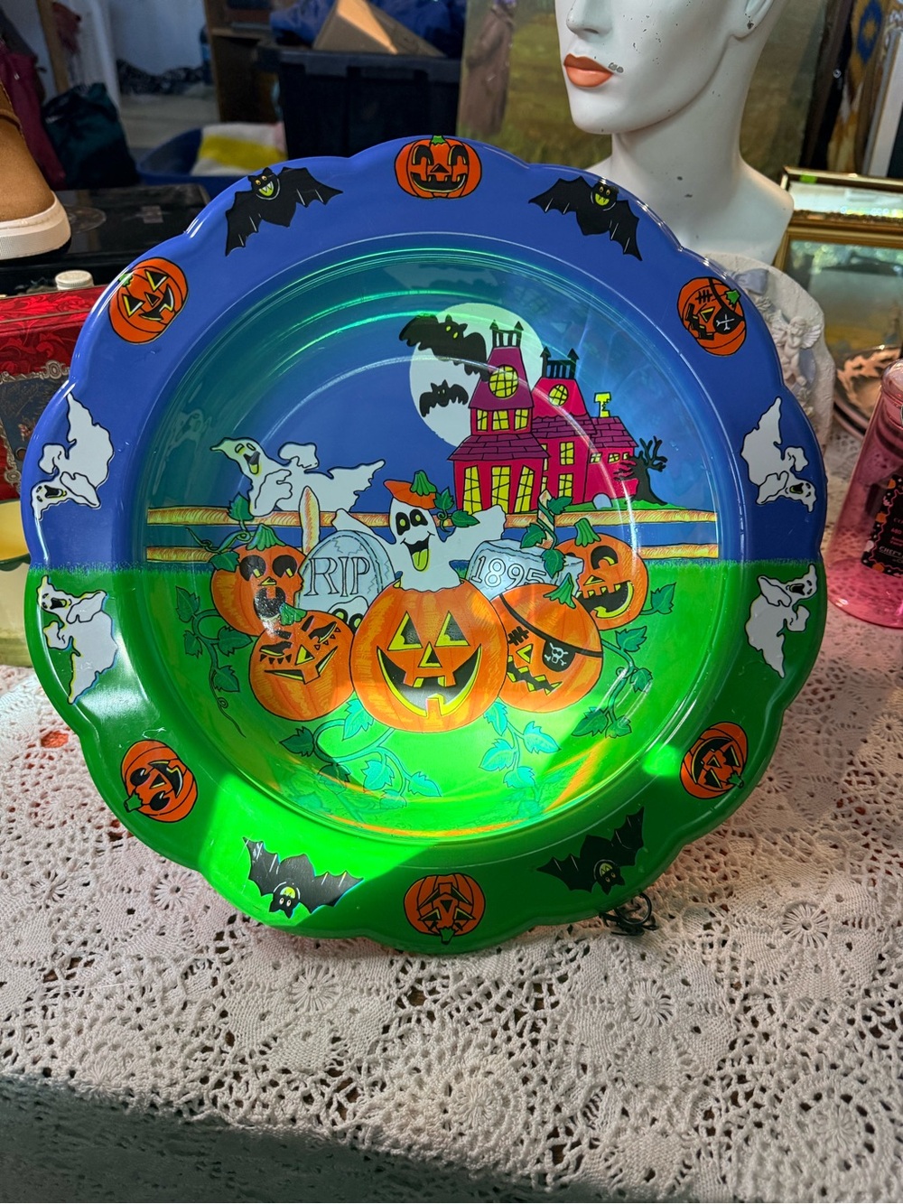 Y2K Vintage Retro Berman Industries Plastic Halloween Treat Candy Bowl
